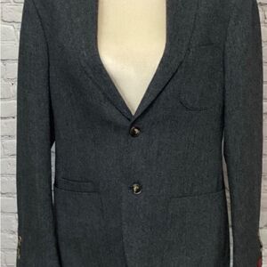 JKT New York  Blazer Jacket Men’s  Size 38R Color Black Gray